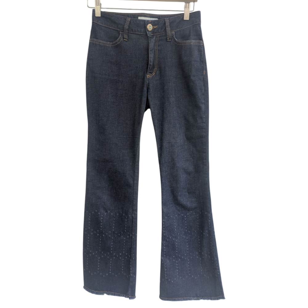 Shaft Pin Lola High Rise Bootcut Textured Hem Jeans. Size 27